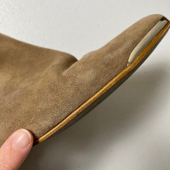 Aldo Size 8 Suede Leather Ankle Boot Made Spain Taupe Brown Booties Neutral Fall - Picture 11 of 16